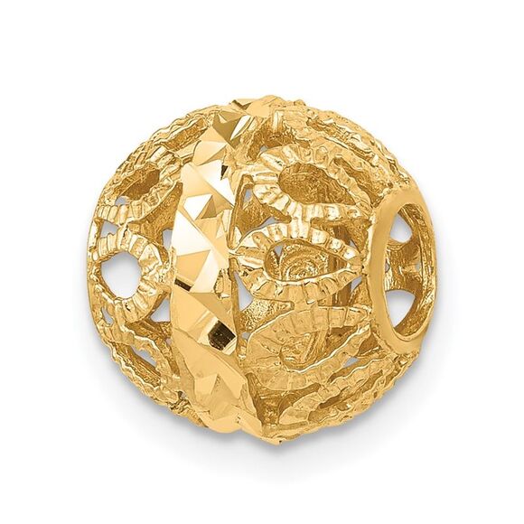 Kazi Luxury 14k Yellow Gold Diamond-cut Gold Ball Chain Slide,New Products : American Fashion Style Bags On Sale